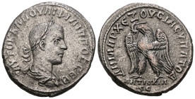 Philip II, as Caesar,Tetradrachm of Antioch, Seleucis and Pieria. AD 247-249.
Weight 11,28 gr - Diameter 25 mm.