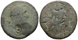 CILICIA, Tarsus. Antoninus Pius. AD 138-161. Æ. Laureate head right / Demos seated left, holding wreath; star above knee.
Weight 12,62 gr - Diameter 2...