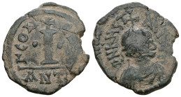 Justinian I. AE, Decanummium, Antioch. 527-565 AD
Weight 4,50 gr - Diameter 20 mm.