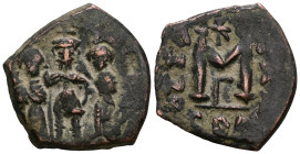 Heraclius, with Martina and Heraclius Constantine. 610-641. Æ Follis
Weight 6,43 gr - Diameter 24 mm.