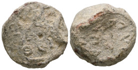 Byzantine Lead Seal PB.
Weight 22,68 gr - Diameter 20 mm.