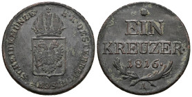 Ein Kreuzer 1816 - Ae
Weight 8,70 gr - Diameter 25 mm.