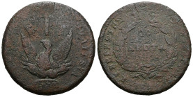 Greece Ioannis Kapodistrias 20 Lepta (1831)  in copper with phoenix. Variety "477-D.d"  (Hellas 19)
Weight 13,82 gr - Diameter 29 mm.