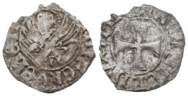 Italian states, Venice , Michael Steno(1400-1413AD).  tornesello no date. Obv: +MIChAEL STEN DUX, cross within circular frame. Rev: +VEXILIFER VENETIA...