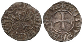 Italian States, Venice Antonio Venier doge LXII, 1382-1400. Tornesello, Mist. + ANTO'VENERIO DVX Croce patente. Rv. = VEXILIFER VENETIA4 Leone in sold...