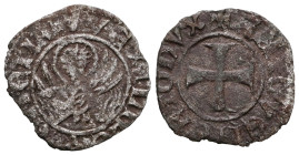 Italian States, Venice Antonio Venier doge LXII, 1382-1400. Tornesello, Mist. + ANTO'VENERIO DVX Croce patente. Rv. = VEXILIFER VENETIA4 Leone in sold...