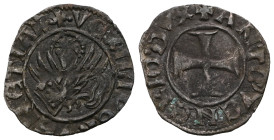 Italian States, Venice Antonio Venier doge LXII, 1382-1400. Tornesello, Mist. + ANTO'VENERIO DVX Croce patente. Rv. = VEXILIFER VENETIA4 Leone in sold...