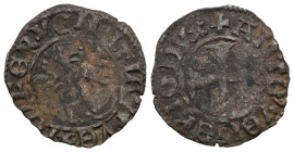 Italian States, Venice Antonio Venier doge LXII, 1382-1400. Tornesello, Mist. + ANTO'VENERIO DVX Croce patente. Rv. = VEXILIFER VENETIA4 Leone in sold...