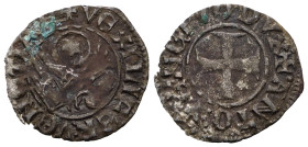 Italian States, Venice Antonio Venier doge LXII, 1382-1400. Tornesello, Mist. + ANTO'VENERIO DVX Croce patente. Rv. = VEXILIFER VENETIA4 Leone in sold...