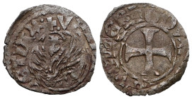 Italian States, Venice Antonio Venier doge LXII, 1382-1400. Tornesello, Mist. + ANTO'VENERIO DVX Croce patente. Rv. = VEXILIFER VENETIA4 Leone in sold...