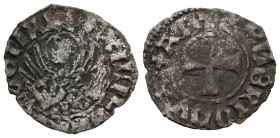 Italian States, Venice Antonio Venier doge LXII, 1382-1400. Tornesello, Mist. + ANTO'VENERIO DVX Croce patente. Rv. = VEXILIFER VENETIA4 Leone in sold...