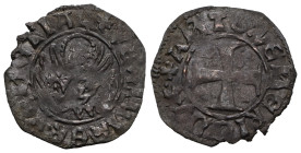 Italian States, Venice Antonio Venier doge LXII, 1382-1400. Tornesello, Mist. + ANTO'VENERIO DVX Croce patente. Rv. = VEXILIFER VENETIA4 Leone in sold...