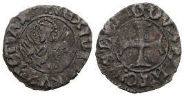 Italian States, Venice Antonio Venier doge LXII, 1382-1400. Tornesello, Mist. + ANTO'VENERIO DVX Croce patente. Rv. = VEXILIFER VENETIA4 Leone in sold...