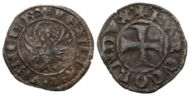 Italian States Venice  Marco Corner doge LVIII, 1365-1368. Tornesello, Mist. + MARC CORN DVX Croce patente. Rv. + VEXILIFER VENECIA4 Leone in soldo. C...