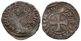 Italian States Venice  Marco Corner doge LVIII, 1365-1368. Tornesello, Mist. + MARC CORN DVX Croce patente. Rv. + VEXILIFER VENECIA4 Leone in soldo. C...