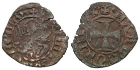 Italian States Venice  Marco Corner doge LVIII, 1365-1368. Tornesello, Mist. + MARC CORN DVX Croce patente. Rv. + VEXILIFER VENECIA4 Leone in soldo. C...