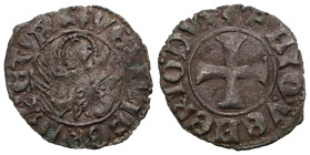 Italian States Venice  Antonio Venier doge LXII, 1382-1400. Tornesello, Mist. + ANTO'VENERIO DVX Croce patente. Rv. = VEXILIFER VENETIA4 Leone in sold...