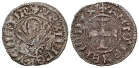 Italian States Venice  Antonio Venier doge LXII, 1382-1400. Tornesello, Mist. + ANTO'VENERIO DVX Croce patente. Rv. = VEXILIFER VENETIA4 Leone in sold...
