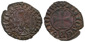 Italian States Venice  Antonio Venier doge LXII, 1382-1400. Tornesello, Mist. + ANTO'VENERIO DVX Croce patente. Rv. = VEXILIFER VENETIA4 Leone in sold...