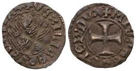 Italian States Venice  Venice, Michael Steno(1400-1413AD). AR tornesello no date. Obv: +MIChAEL STEN DUX, cross within circular frame. Rev: +VEXILIFER...