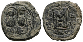 Justin II and Sophia 565-578 AD. AE Follis.
Weight 14,09 gr - Diameter 28 mm.