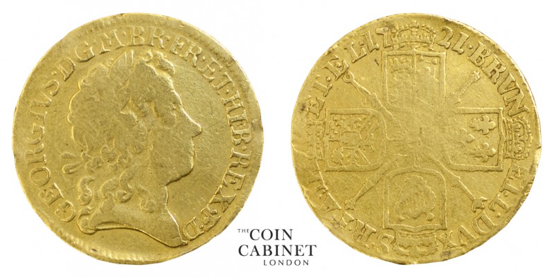 BRITISH COINS. George I, 1714-27. Gold Guinea, 1721, London. 8.08 g. 25 mm. S.36...
