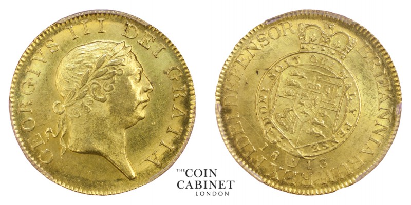 BRITISH COINS. George III, 1760-1820. Gold Guinea, 1813, London. PCGS MS63. 8.40...