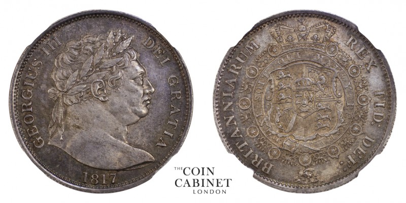 BRITISH COINS. George III, 1760-1820. Halfcrown, 1817, London. NGCﾠMS63. 14.14 g...
