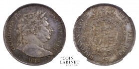 BRITISH COINS. George III, 1760-1820. Halfcrown, 1817, London. NGCﾠMS63. 14.14 g. 32 mm. Mintage: 8,092,656. ESC-2090; S.3788. Large bust, so called b...