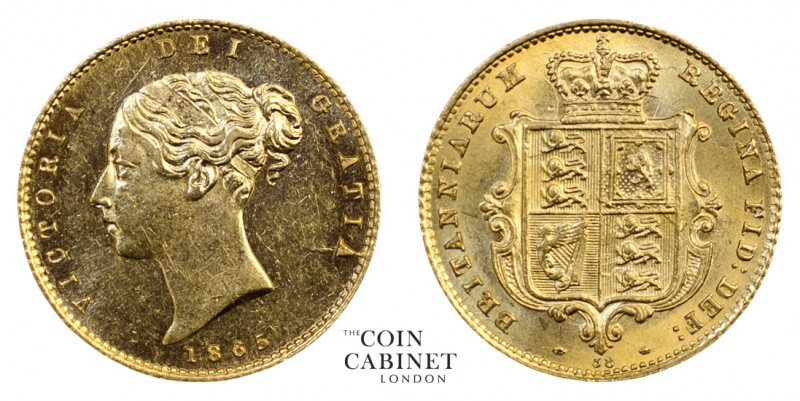 BRITISH COINS. Victoria, 1837-1901. Gold Half Sovereign, 1865, London. 4.00 g. 1...