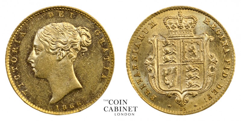 BRITISH COINS. Victoria, 1837-1901. Gold Half Sovereign, 1866, London. 4.00 g. 1...