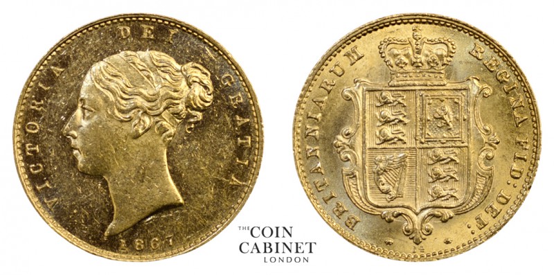 BRITISH COINS. Victoria, 1837-1901. Gold Half Sovereign, 1867, London. 4.00 g. 1...