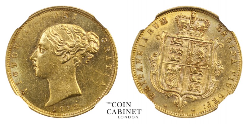 BRITISH COINS. Victoria, 1837-1901. Gold Half Sovereign, 1873, London. NGCﾠMS62....