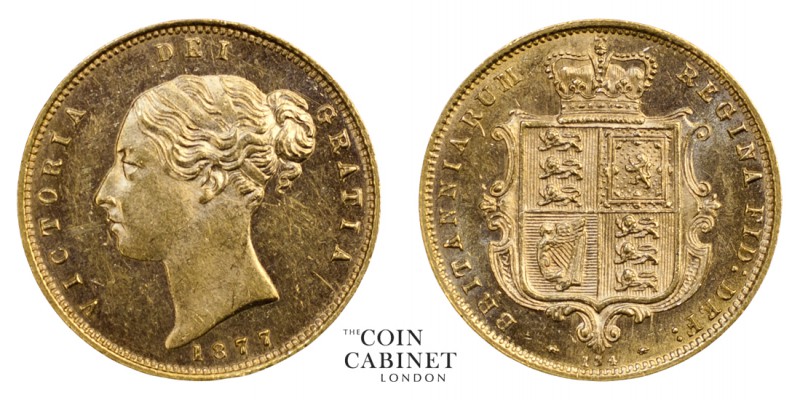 BRITISH COINS. Victoria, 1837-1901. Gold Half Sovereign, 1877, London. 4.00 g. 1...