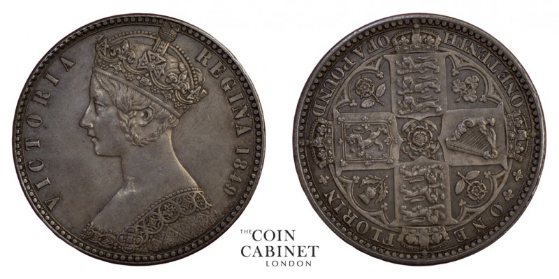 BRITISH COINS. Victoria, 1837-1901. Godless Florin, 1849, London. 11.32 g. 28 mm...