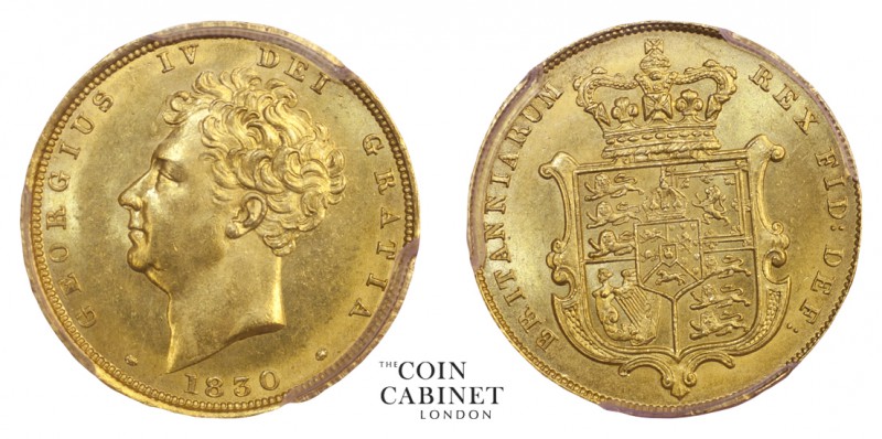 BRITISH GOLD SOVEREIGNS. George IV, 1820-30. Gold Sovereign, 1830, London. PCGS ...