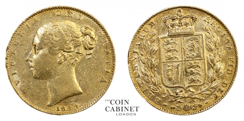 BRITISH GOLD SOVEREIGNS. Victoria, 1837-1901. Gold Sovereign, 1844, London. Shie...