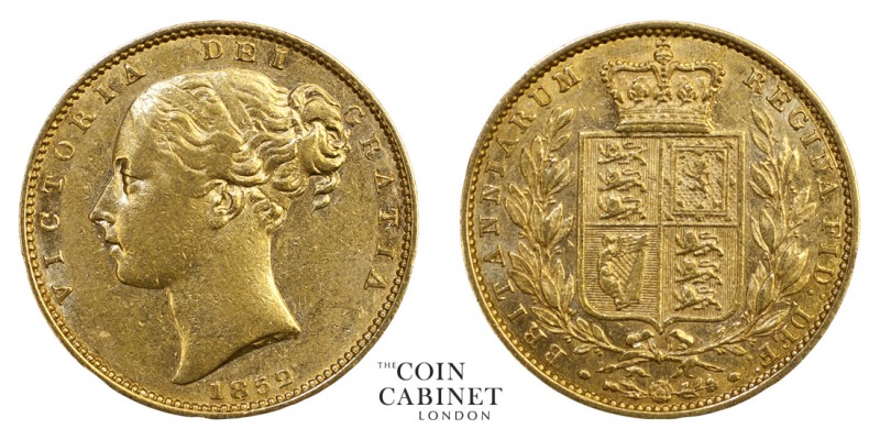 BRITISH GOLD SOVEREIGNS. Victoria, 1837-1901. Gold Sovereign, 1852, London. Shie...