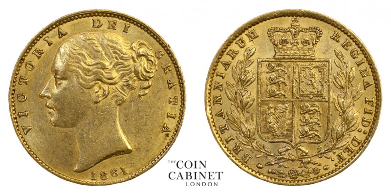 BRITISH GOLD SOVEREIGNS. Victoria, 1837-1901. Gold Sovereign, 1861, London. Shie...