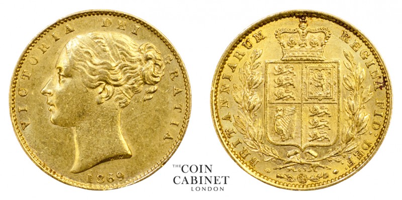 BRITISH GOLD SOVEREIGNS. Victoria, 1837-1901. Gold Sovereign, 1869, London. Shie...