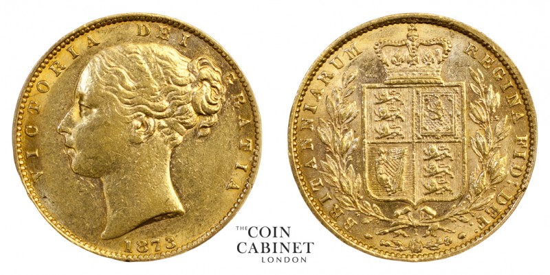 BRITISH GOLD SOVEREIGNS. Victoria, 1837-1901. Gold Sovereign, 1873, London. Shie...