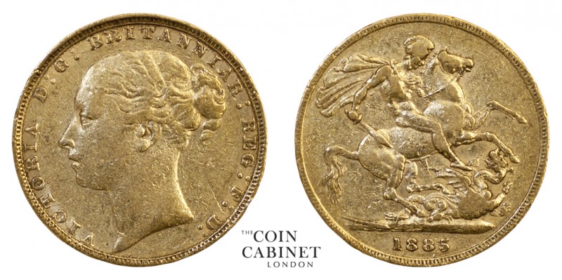 BRITISH GOLD SOVEREIGNS. Victoria, 1837-1901. Gold Sovereign, 1885, London. St G...