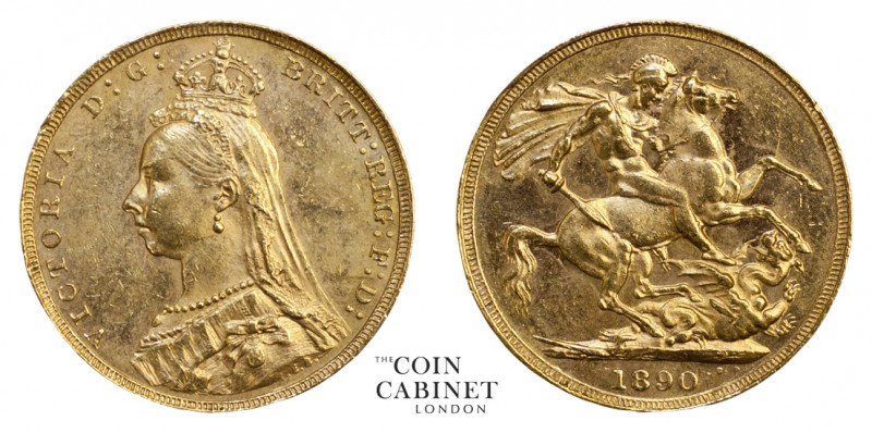 BRITISH GOLD SOVEREIGNS. Victoria, 1837-1901. Gold Sovereign, 1890, London. Jubi...