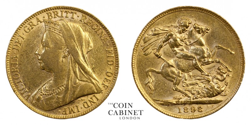 BRITISH GOLD SOVEREIGNS. Victoria, 1837-1901. Gold Sovereign, 1898, London. Old ...