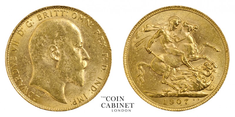 BRITISH GOLD SOVEREIGNS. Edward VII, 1901-10. Gold Sovereign, 1907, London. 8.01...