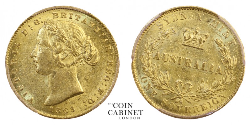 AUSTRALIAN GOLD SOVEREIGNS. Victoria, 1837-1901. Gold Sovereign, 1863-SY, Sydney...
