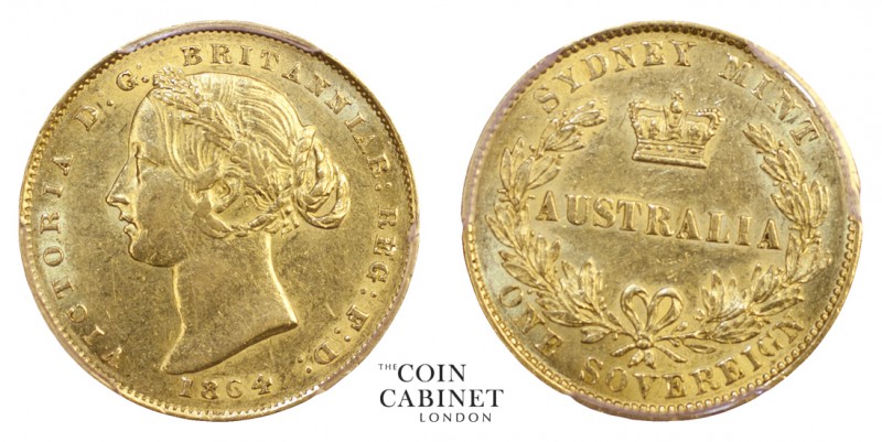 AUSTRALIAN GOLD SOVEREIGNS. Victoria, 1837-1901. Gold Sovereign, 1864-SY, Sydney...