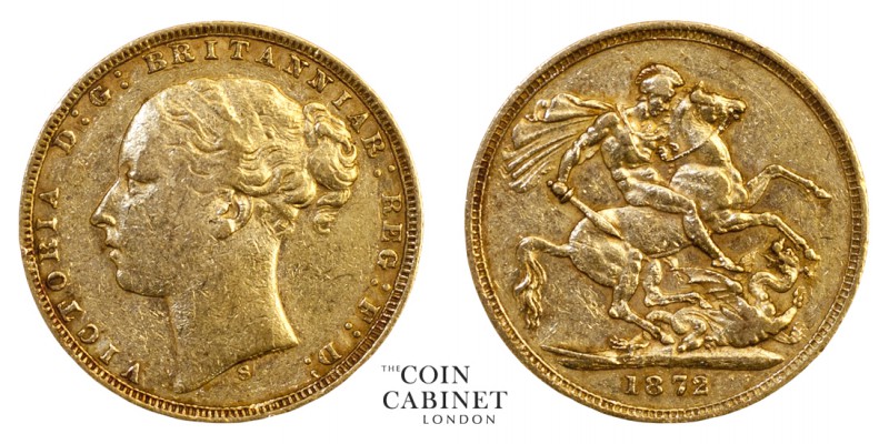 AUSTRALIAN GOLD SOVEREIGNS. Victoria, 1837-1901. Gold Sovereign, 1872-S, Sydney....