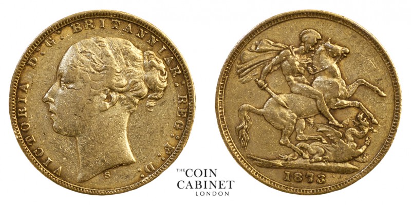 AUSTRALIAN GOLD SOVEREIGNS. Victoria, 1837-1901. Gold Sovereign, 1873-S, Sydney....