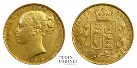 AUSTRALIAN GOLD SOVEREIGNS. Victoria, 1837-1901. Gold Sovereign, 1879-S, Sydney. Shield. 7.98 g. 22.05 mm. Mintage: 1,366,000. Marsh 75; S.3855. About...